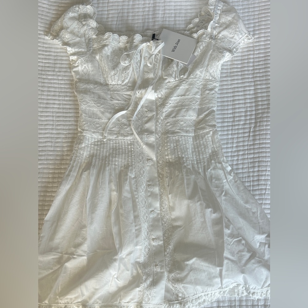 With Jéan White Lace Mini Dress